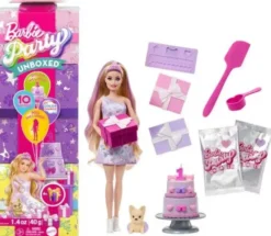 Barbie party unboxed ruskeat hiukset