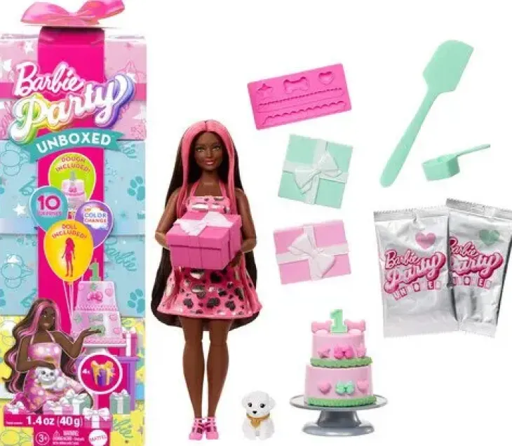 Barbie party unboxed tummat hiukset