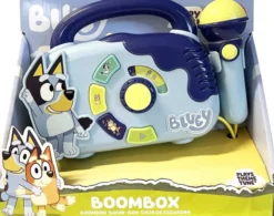 Bluey boombox mikrofonilla, valoilla ja