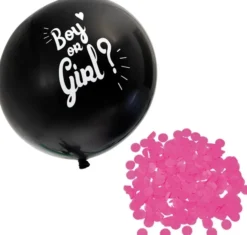 Boy or girl pink confetti
