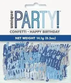 Confetti happy b-day sininen