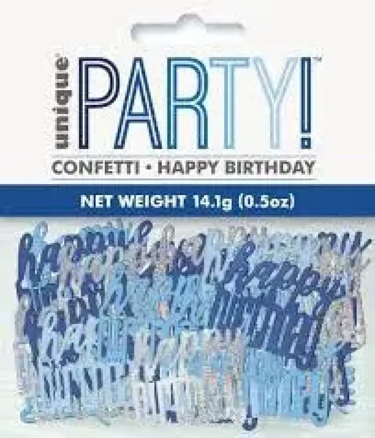 Confetti happy b-day sininen