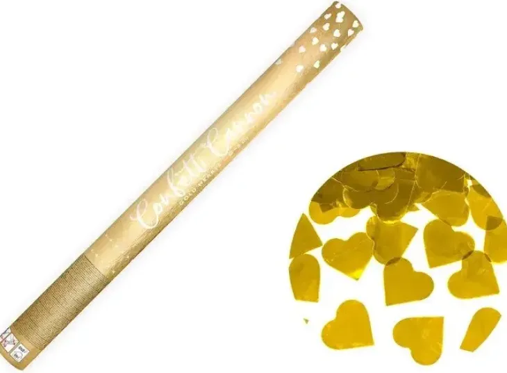Confettitykki kultaiset sydämmet