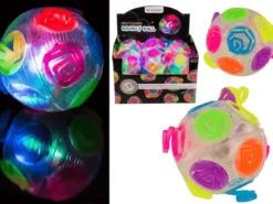 Crazy flashing bouncy ball rainbow 8cm