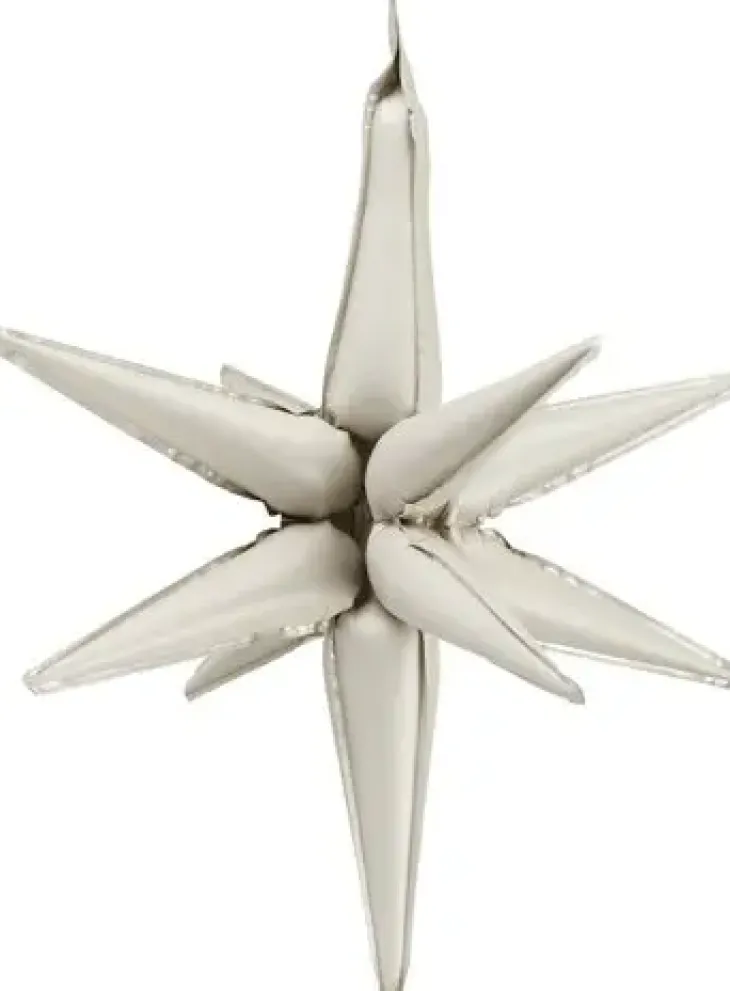 3d foil balloon star, 70cm, beige