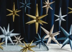 3d foil balloon star, 70cm, beige