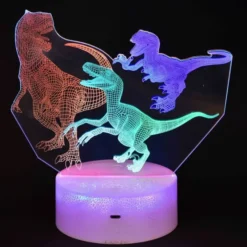 3d ledvalo dino + kaukosäädin 18cm
