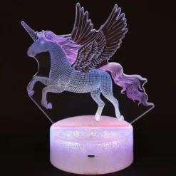 3d ledvalo yksisarvinen+kaukosäädin 20cm
