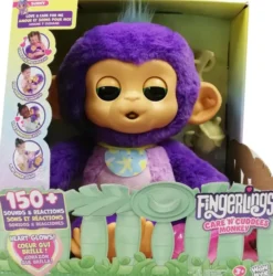 Fingerlings care n cuddles monkey purple