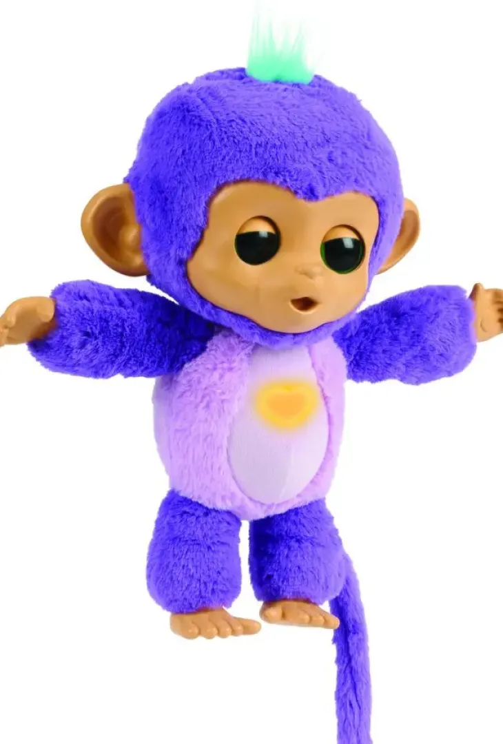 Fingerlings care n cuddles monkey purple