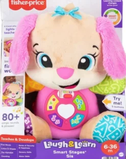 Fisher price laugh and learn koira pink