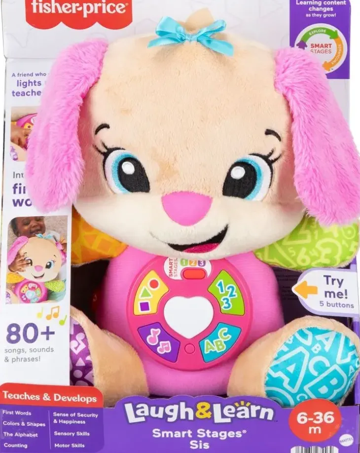 Fisher price laugh and learn koira pink