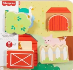Fisher price puinen kurkistuslauta eläin