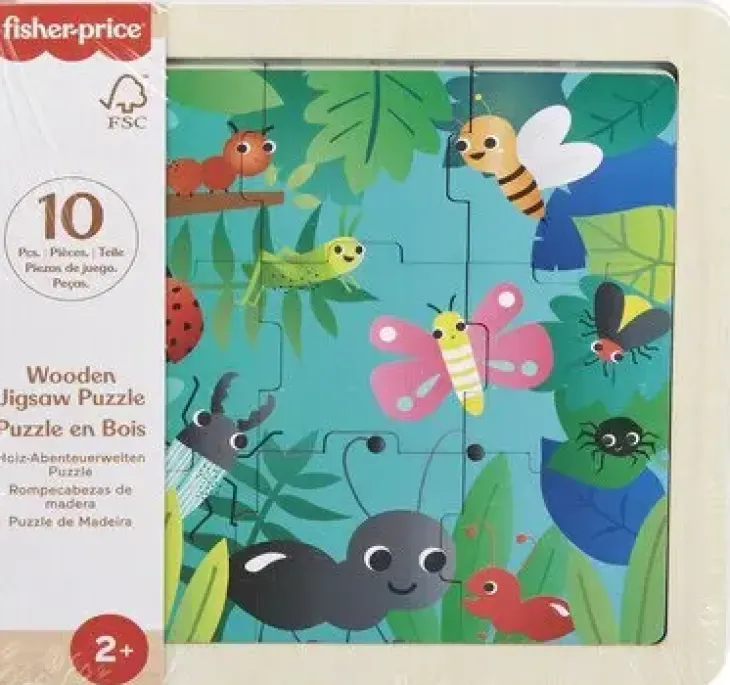Fisher price puinen palapeli ötökät 10 p