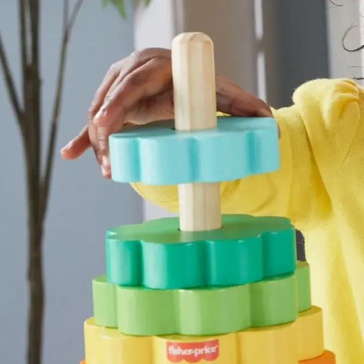 Fisher price puinen pinottava torni