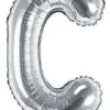 Foliopallo c kirjain 35cm hopea