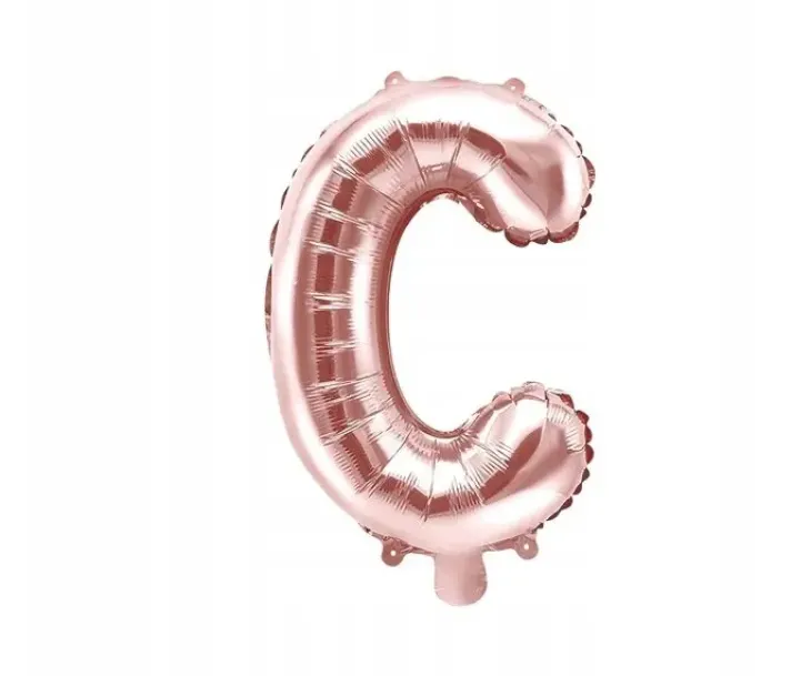 Foliopallo c kirjain 35cm ruusukulta