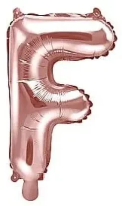 Foliopallo f kirjain 35cm ruusukulta