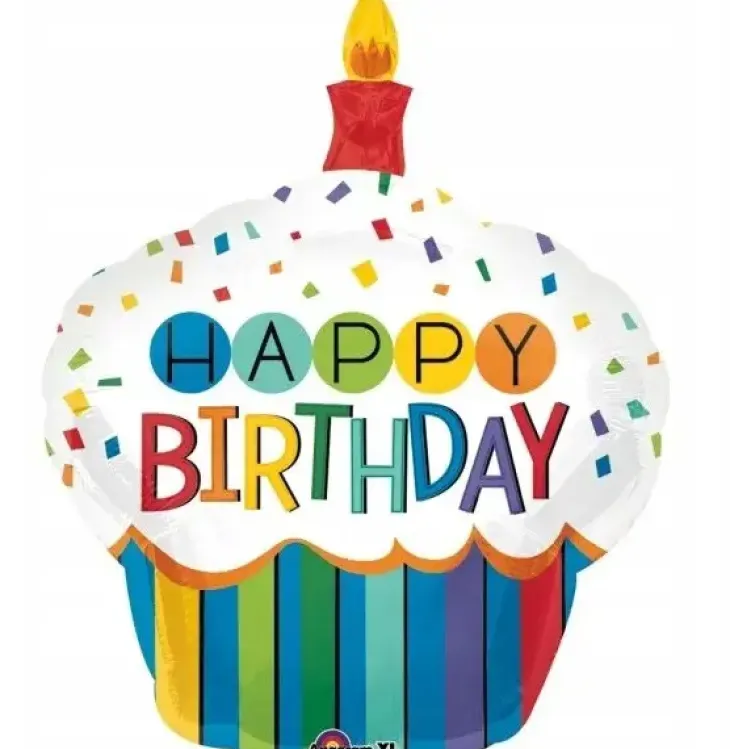 Foliopallo happy birthday muffini 91cm