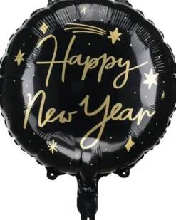 Foliopallo happy new year musta 35cm