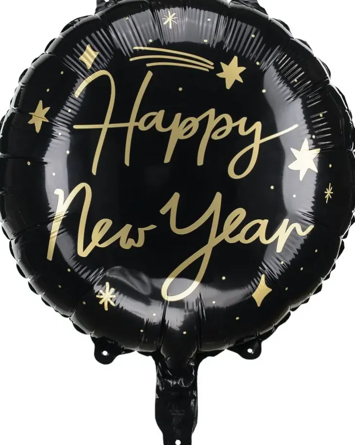 Foliopallo happy new year musta 35cm