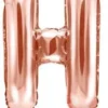 Foliopallo h kirjain 35cm ruusukulta