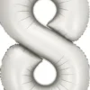Foliopallo numero 8 hopeinen 86cm
