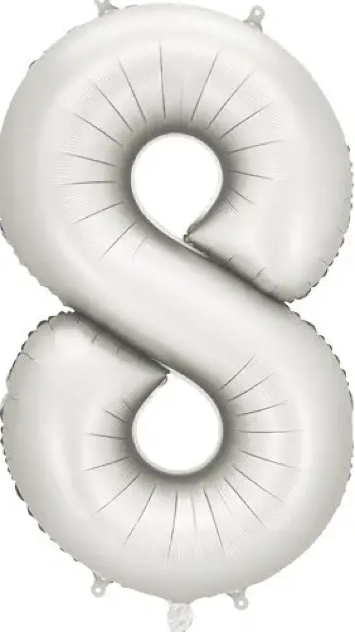 Foliopallo numero 8 hopeinen 86cm