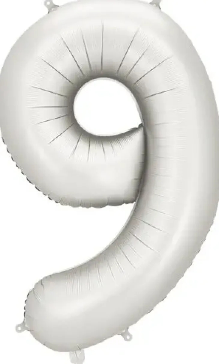 Foliopallo numero 9 hopeinen 86cm