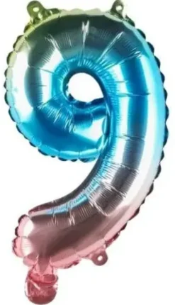 Foliopallo numero 9 rainbow 33 cm