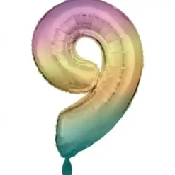 Foliopallo numero 9 sateenkaari 86cm