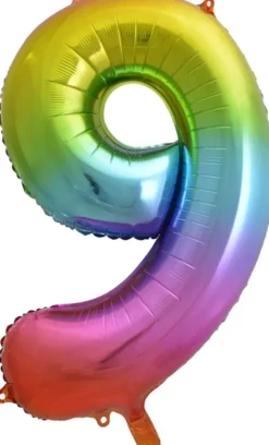 Foliopallo numero 9 sateenkaari 86cm