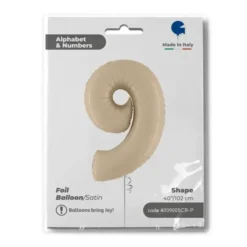 Foliopallo numero 9, satin white 102cm