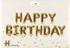 Foliopallosetti happy birthday kulta