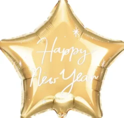 Foliopallo tähti happy new year 44cm