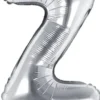 Foliopallo z kirjain 35cm hopea