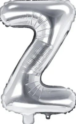 Foliopallo z kirjain 35cm hopea