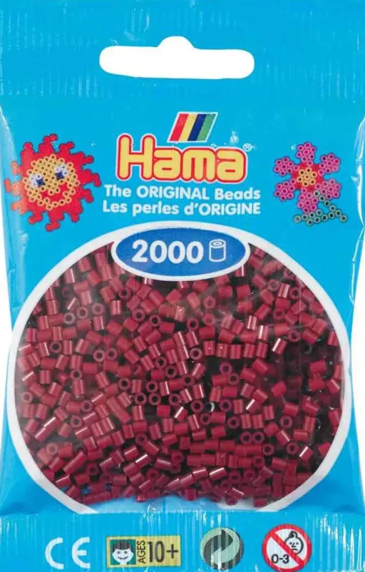 Hama mini tummanpunainen