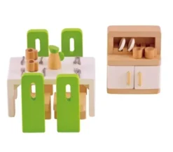 Hape nukkekodin ruokailuhuone