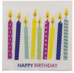 Happy birthday kynttilät lautasliina 20