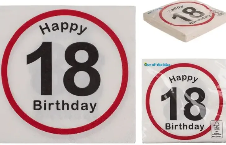 Happy birthday 18 lautasliina 20 kpl