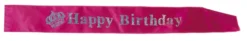 Happy birthday olkanauha pinkki
