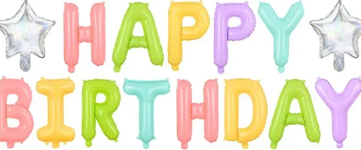 Happy birthday pallot ja tähdet