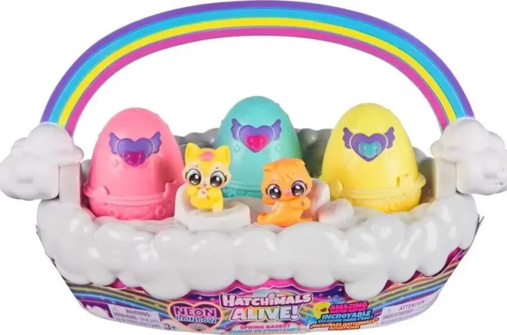 Hatchimals alive neon rainbow basket