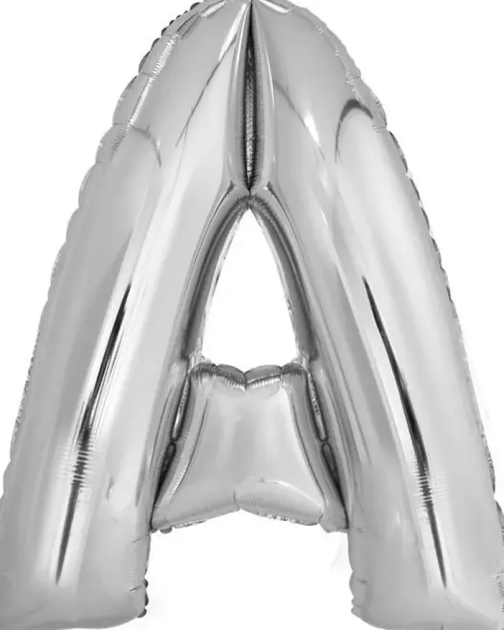 Hopeinen kirjain foliopallo a 100 cm