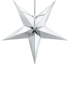 Hopeinen paperitähti 70cm