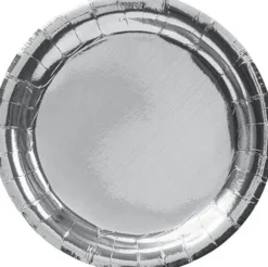 Hopeiset pahvilautaset 8kpl 18,5 cm