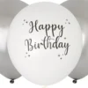 Ilmapallot happy birthday valko-hopea