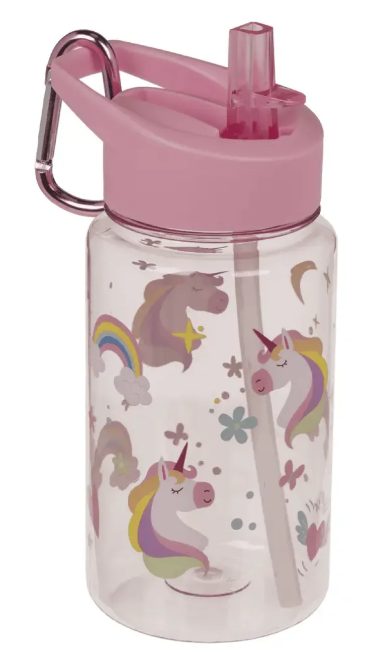 Juomapullo pillillä yksisarvinen 450 ml