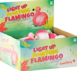 Kelluva flamingo vilkkuvilla valoilla